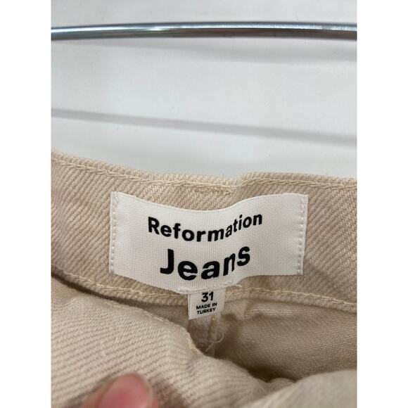 Reformation Charlie Exposed Button Fly Beige Jeans Shorts Size 31 NWT - Picture 6 of 7